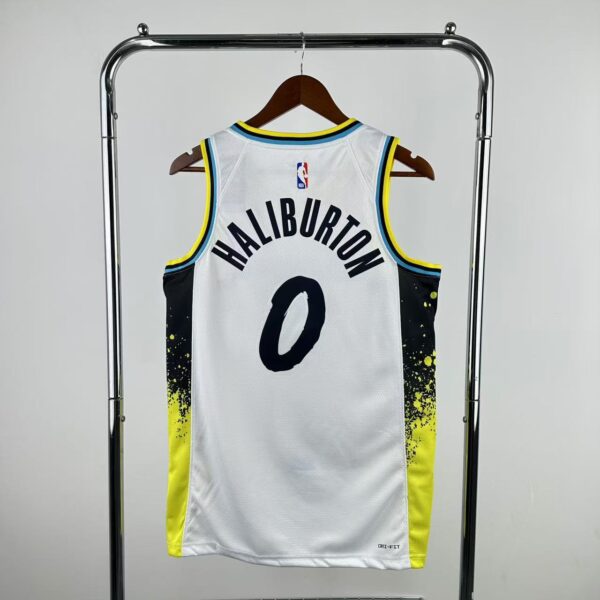 Camiseta Regata NBA Indiana Pacers Nike City Edition Swingman 0 Tyrese Haliburton Branca 2025 Nike - Imagem 13