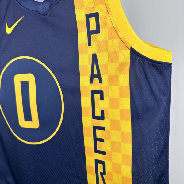 Camiseta Regata NBA Indiana Pacers Nike City Edition Swingman 0 Tyrese Haliburton Azul 2018 Nike - Imagem 3