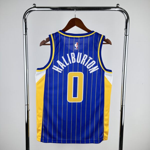Camiseta Regata NBA Indiana Pacers Nike City Edition Swingman 0 Tyrese Haliburton Azul 2021 Nike - Imagem 11