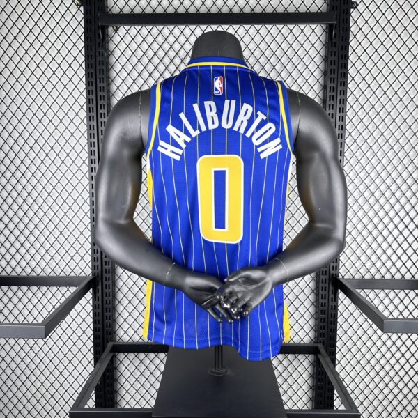 Camiseta Regata NBA Indiana Pacers Nike City Edition Swingman 0 Tyrese Haliburton Azul 2021 Nike - Imagem 2