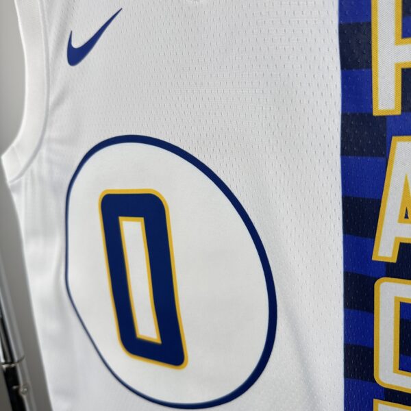 Camiseta Regata NBA Indiana Pacers Nike City Edition Swingman 0 Tyrese Haliburton Branca 2020 Nike - Imagem 5