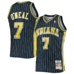Camiseta Regata Basquete NBA Indiana Pacers Jermaine O'Neal 7 Mitchell & Ness Edition Azul 2003/04 - Imagem 3