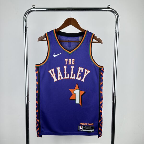 Camiseta Regata Basquete NBA Phoenix Suns 1 Booker City Edition 2025 Roxa Nike - Imagem 10