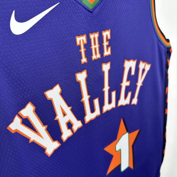Camiseta Regata Basquete NBA Phoenix Suns 1 Booker City Edition 2025 Roxa Nike - Imagem 4