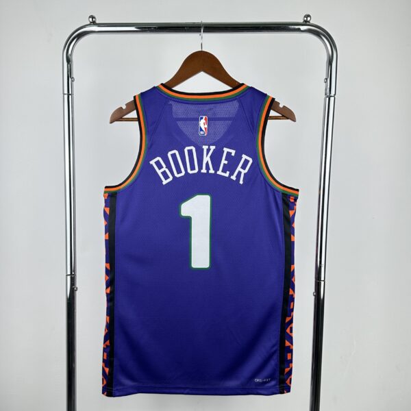 Camiseta Regata Basquete NBA Phoenix Suns 1 Booker City Edition 2025 Roxa Nike - Imagem 11