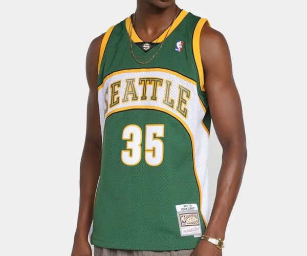 Camiseta Regata NBA Seattle Supersonics 35 Durant Mitchell & Ness Verde 2007/08 - Imagem 10