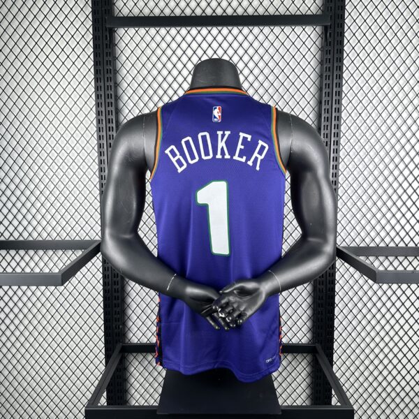 Camiseta Regata Basquete NBA Phoenix Suns 1 Booker City Edition 2025 Roxa Nike - Imagem 2