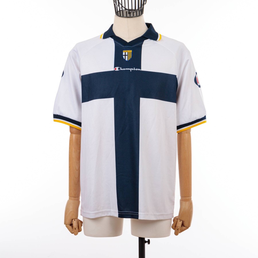 2004-2005-Parma-Champion-home-jersey-De-Lucia-1 Camisa Parma Home Versão Torcedor 2004/05 Branca - Imagem 1