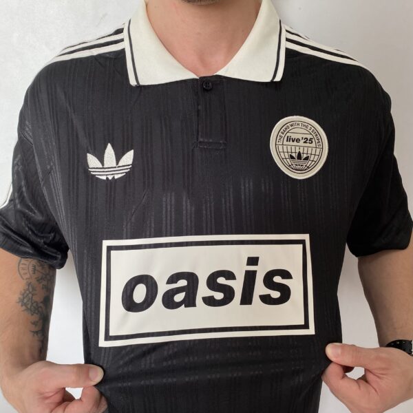 Camisa Oasis Jacquard Tour 2025/2026 Preta Branca Adidas - Imagem 5