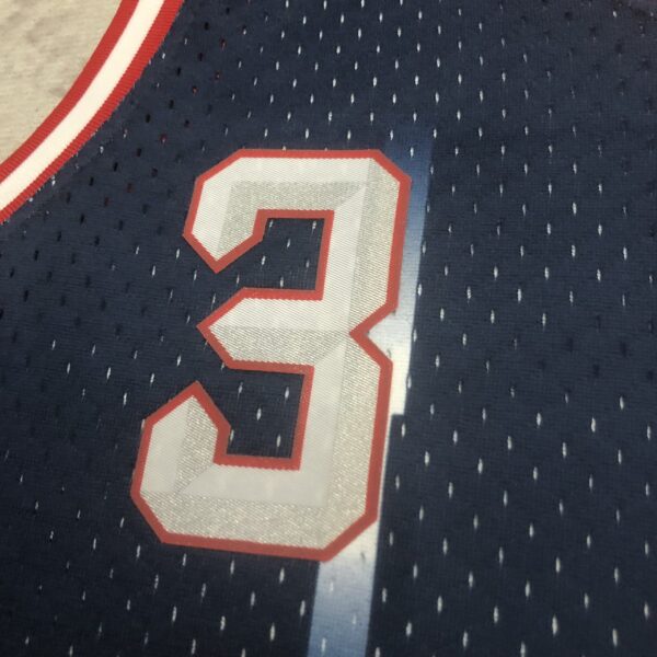 Camiseta Regata NBA Houston Rockets 3 Steve Francis Mitchell & Ness Azul 1999/2000 - Imagem 5