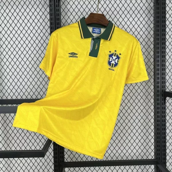 Camisa Retrô Clássica Seleção Brasileira Home - Brasil Amarela – Bebeto 7 - 1991/1993 Umbro - Imagem 10