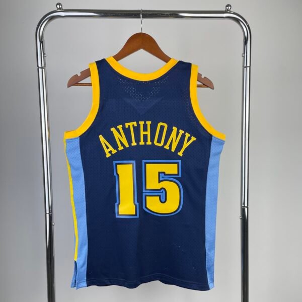 Camiseta Regata NBA Denver Nuggets 15 Carmelo Anthony Mitchell & Ness Azul 2006/07 - Imagem 11