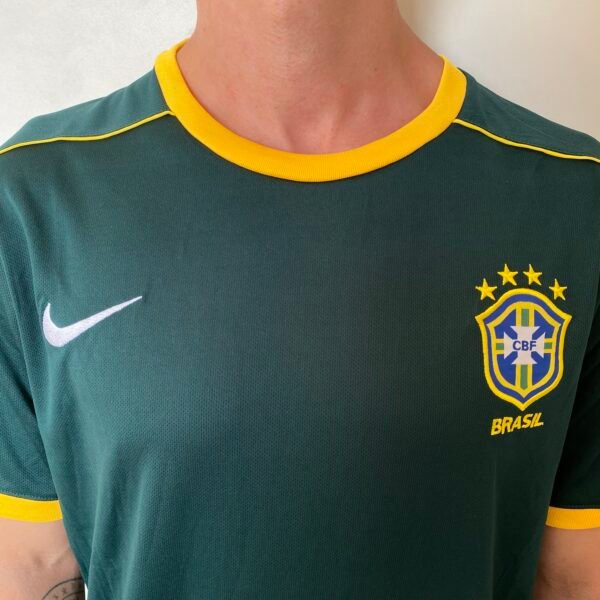 Camisa Retrô Clássica Seleção Brasileira Brasil – Nike Masculina – Goleiro – 1998 - Imagem 2