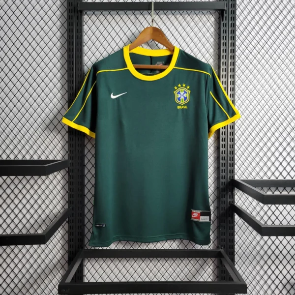 Camisa Retrô Clássica Seleção Brasileira Brasil – Nike Masculina – Goleiro – 1998 - Imagem 7