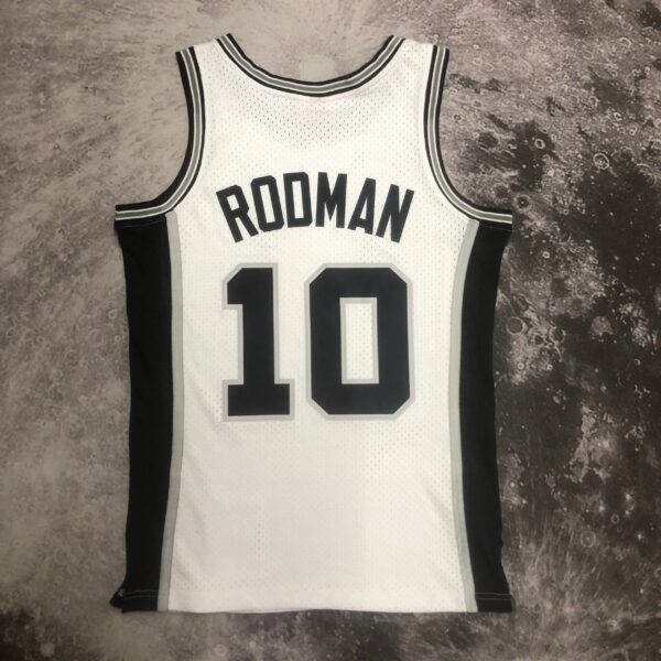 Camiseta Regata NBA San Antonio Spurs 10 Dennis Rodman Mitchell & Ness Branca 1993/94 - Imagem 12