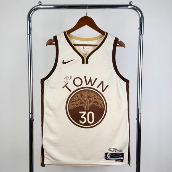 Camiseta Regata NBA Golden State Warriors Curry 30 City Edition Bege 2025/26 Nike - Imagem 11