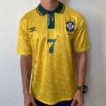 Camisa Retrô Clássica Seleção Brasileira Home - Brasil Amarela – Bebeto 7 - 1991/1993 Umbro