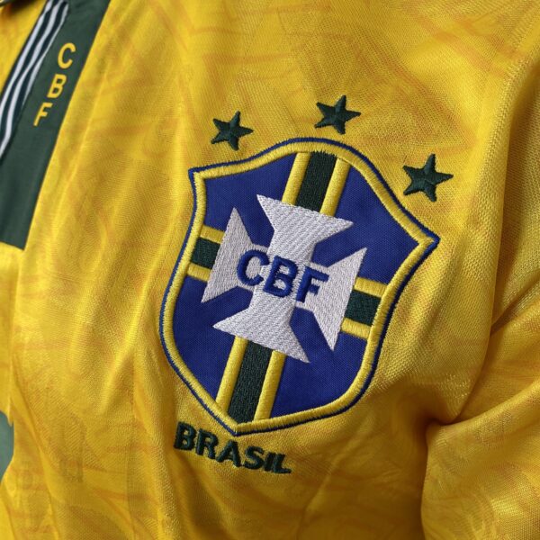 Camisa Retrô Clássica Seleção Brasileira Home - Brasil Amarela – Bebeto 7 - 1991/1993 Umbro - Imagem 3
