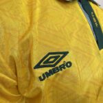 Camisa Retrô Clássica Seleção Brasileira Home - Brasil Amarela – Bebeto 7 - 1991/1993 Umbro - Imagem 4