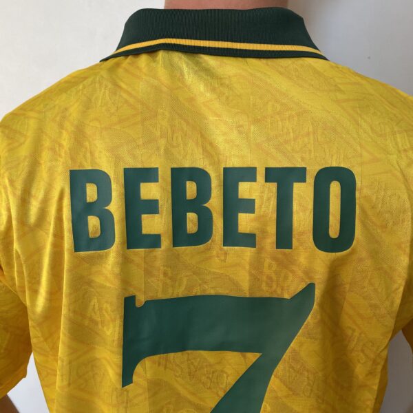 Camisa Retrô Clássica Seleção Brasileira Home - Brasil Amarela – Bebeto 7 - 1991/1993 Umbro - Imagem 9