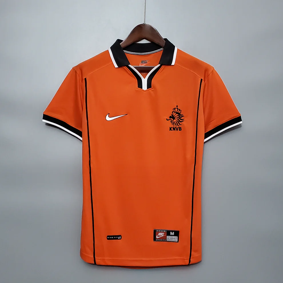 RNGHEGHKRKG Camisa Retrô Clássica Seleção Holanda Home 1998 Laranja Nike - Imagem 1