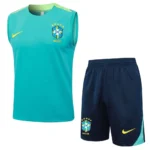 Conjunto Regata e Calção Treino Brasil Torcedor 2025 Verde Piscina Nike