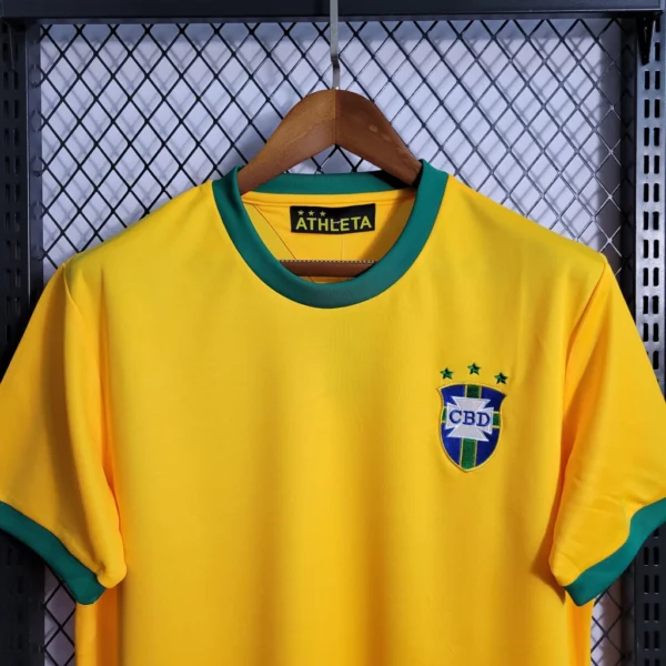 Camisa Retrô Clássica Seleção Brasileira Home - Brasil Amarelo – 1972 - Imagem 2