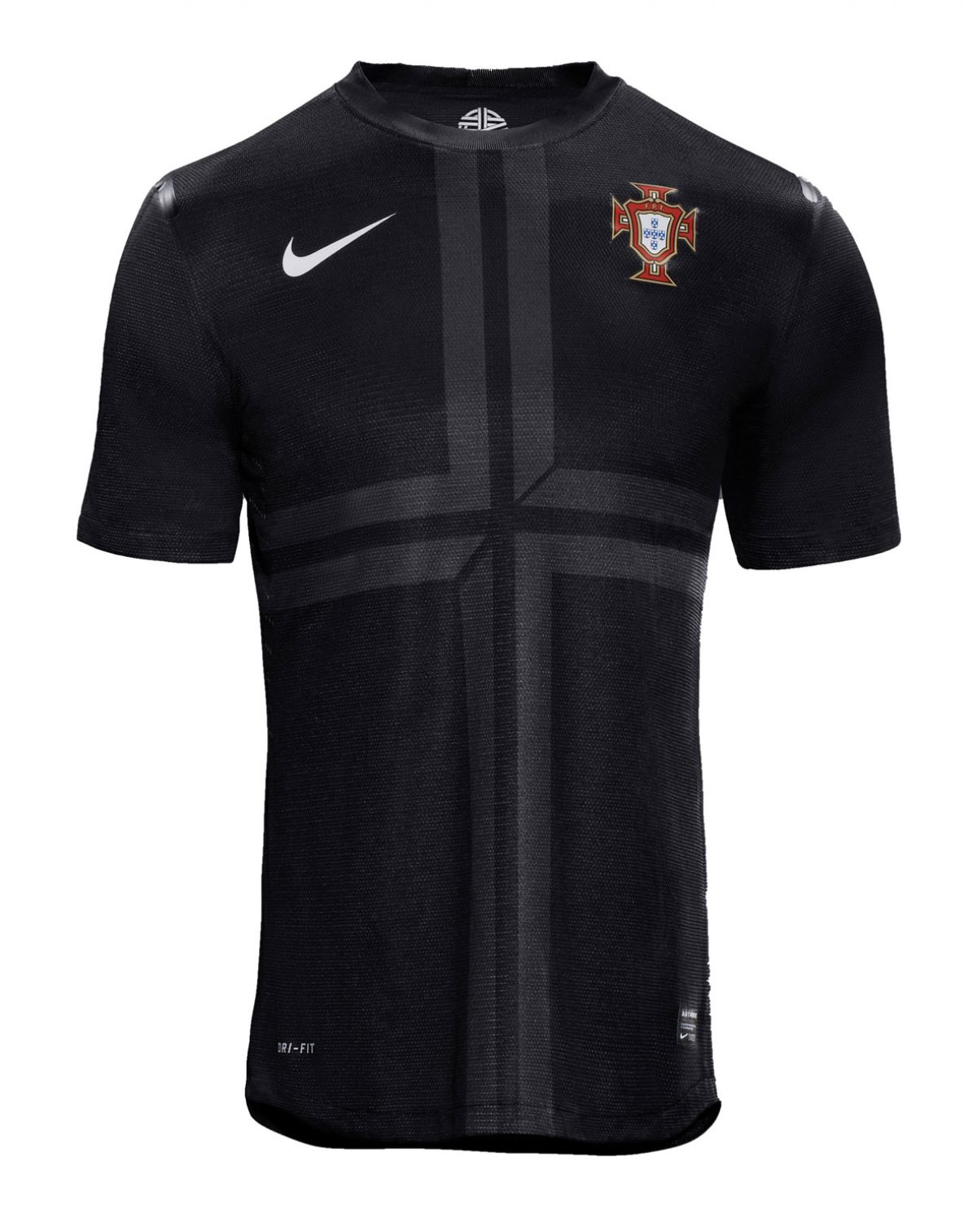 rQaJc9VsR6OifY4 Camisa Retrô Clássica Seleção Portugal Away 2013 Preta Nike - Imagem 1