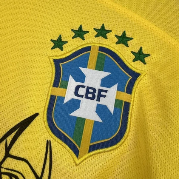 Camisa Brasil Seleção Brasileira Concept Jesus Cristo Versão Torcedor Masculina Amarela 2026 Nike - Imagem 4