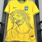 Camisa Brasil Seleção Brasileira Concept Jesus Cristo Versão Torcedor Masculina Amarela 2026 Nike - Imagem 2