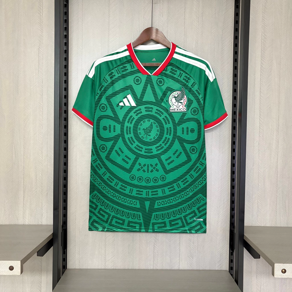 nefkjajk Camisa Seleção México Home Versão Torcedor Copa Do Mundo 2026 Verde Adidas - Imagem 1