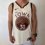 Camiseta Regata NBA Golden State Warriors Curry 30 City Edition Bege 2025/26 Nike