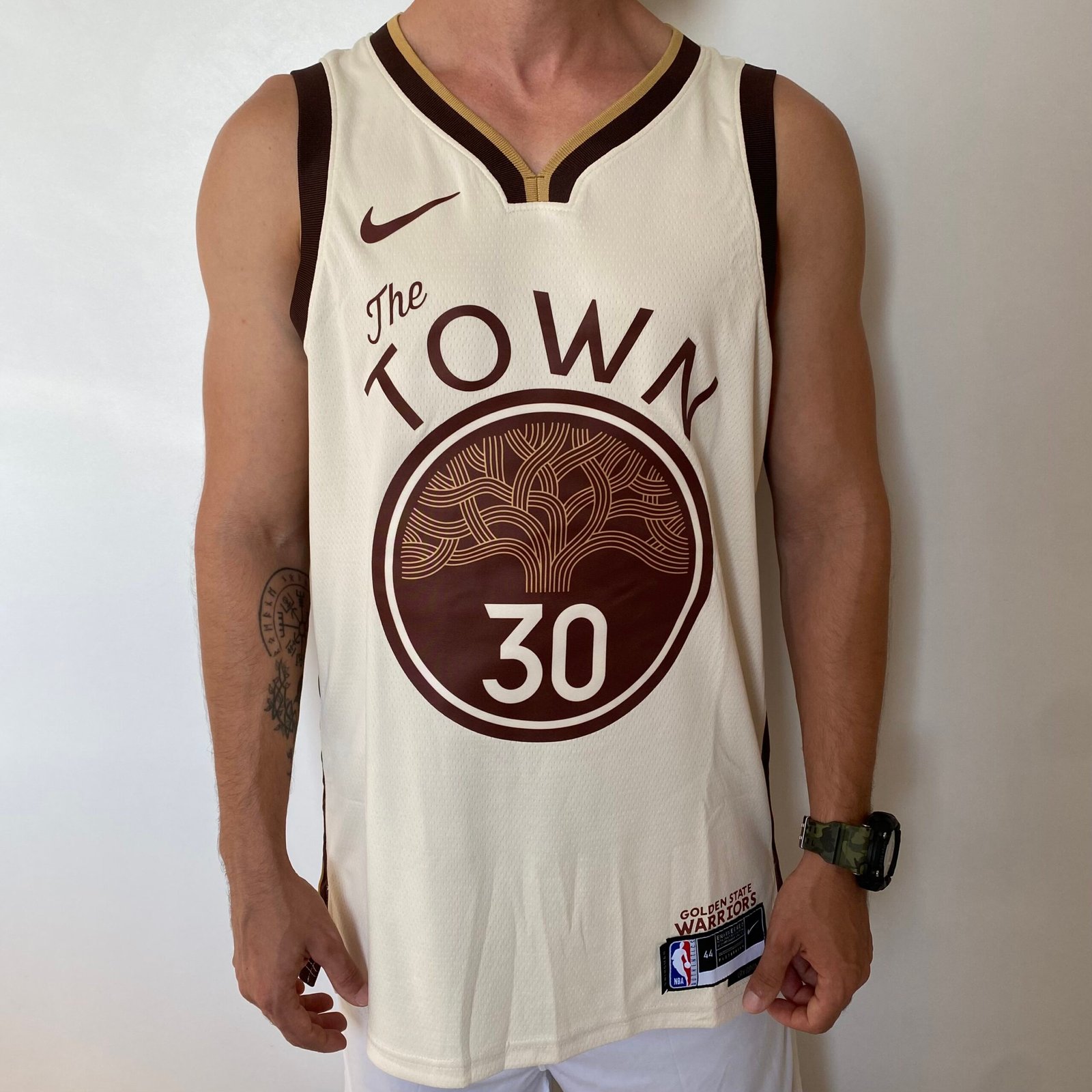 Camiseta Regata NBA Golden State Warriors Curry 30 City Edition Bege 2025/26 Nike