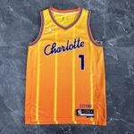 Camiseta Regata Basquete NBA Charlotte Hornets Statement Edition 2025/26 Laranja Jordan - Imagem 9