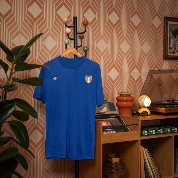 Camisa Retrô Clássica Seleção Itália Home 1970 Azul Adidas - Imagem 5
