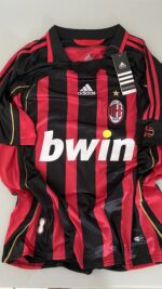 Camisa Retrô Milan Home 2006/2007 Ronaldo 99 Adidas Preta Vermelha Dourada - Imagem 3