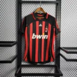 Camisa Retrô Milan Home 2006/2007 Ronaldo 99 Adidas Preta Vermelha Dourada