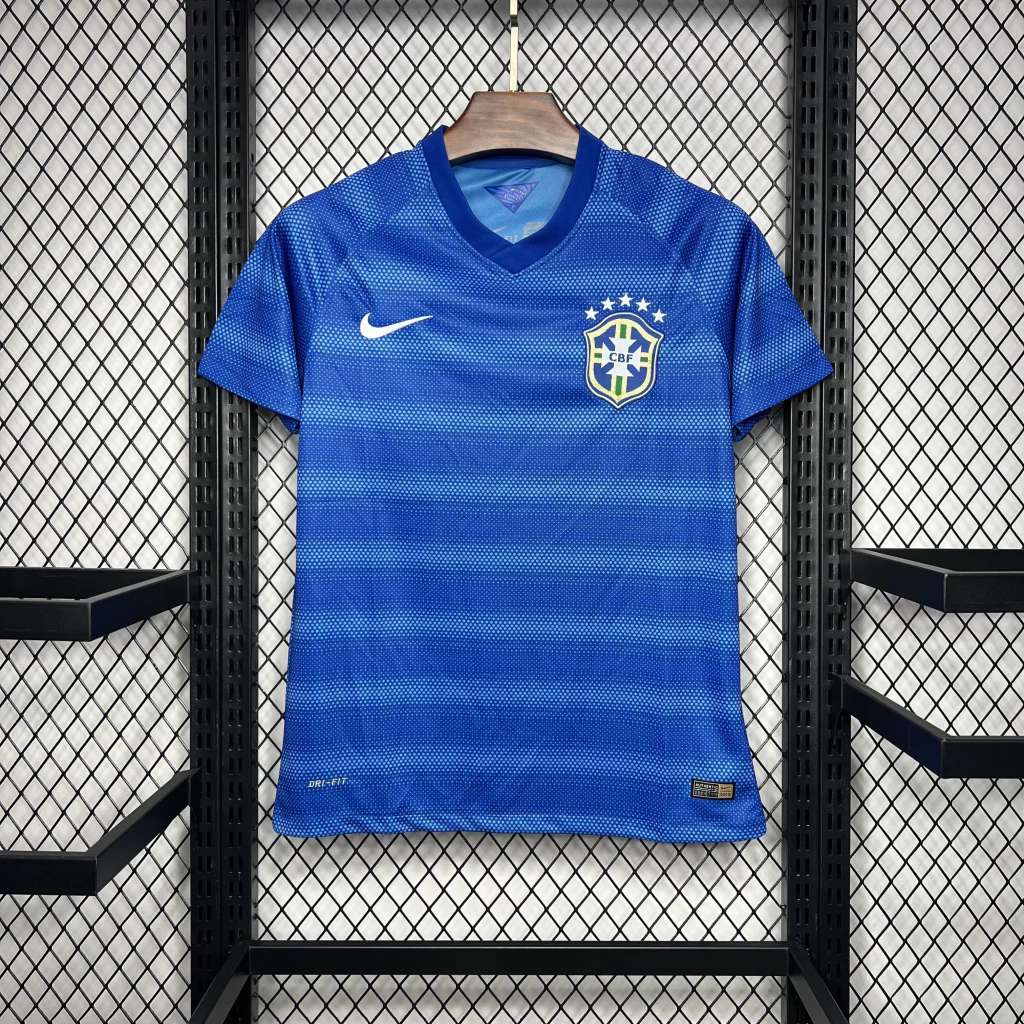 sbgsjbgh Camisa Retrô Clássica Seleção Brasileira Away - Brasil Azul – 2014 Nike - Imagem 1