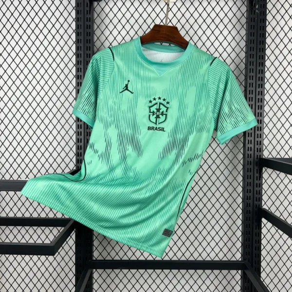Camisa Brasil Seleção Brasileira Goleiro Torcedor Copa do Mundo 2026 Verde Jordan - Imagem 9