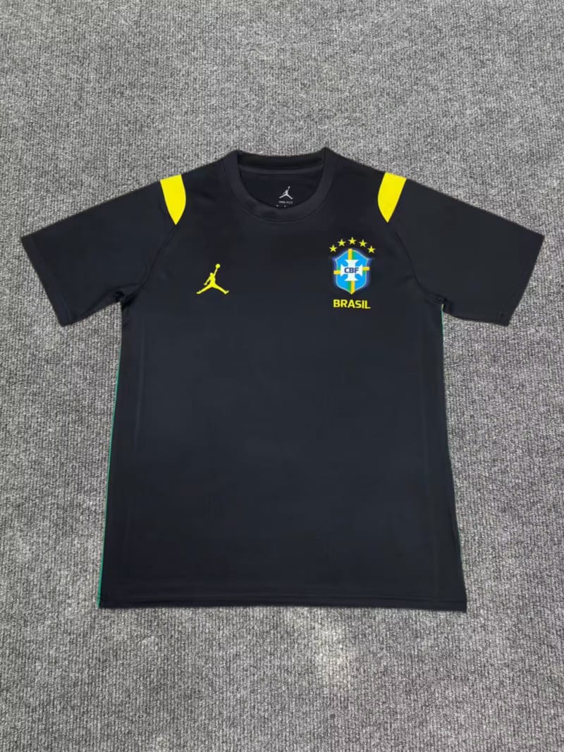 Camisa Brasil Seleção Brasileira Treino Versão Torcedor Masculina Preta 2026 Jordan