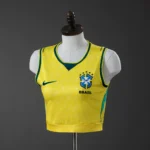Cropped Brasil Home Amarela Sem Manga Feminina Copa do Mundo 2026 Nike