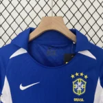 Kit Conjunto Infantil Crianças Camisa e Calção Brasil Retrô Away Infantil 2002 Nike - Imagem 2