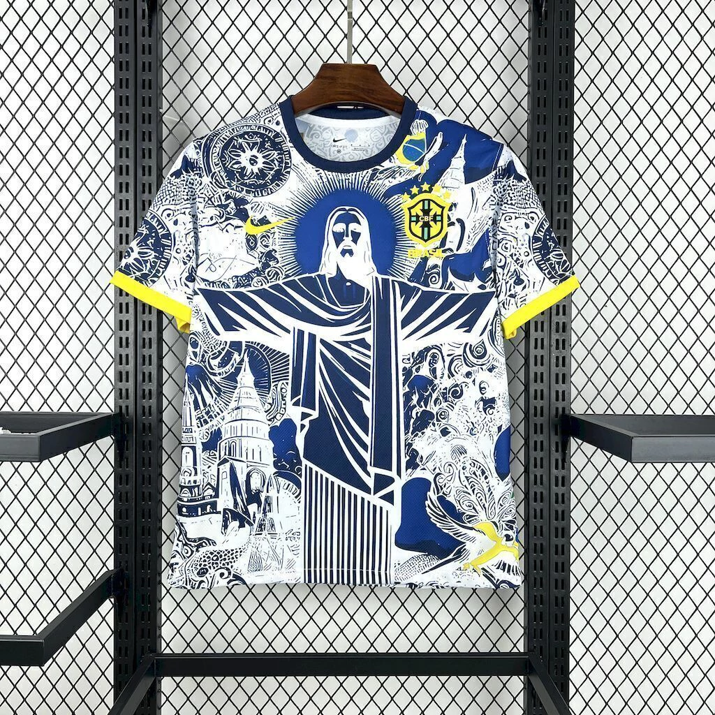 Camisa Brasil Seleção Brasileira Concept Cristo Redentor Versão Torcedor Azul 2025 Nike