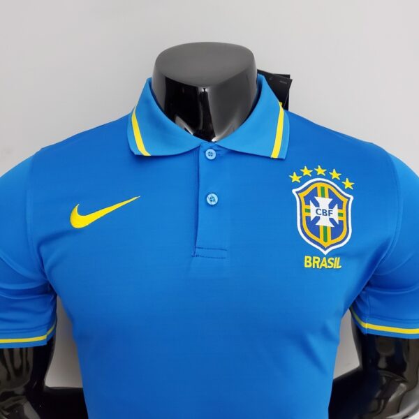 Camisa Seleção Brasil Polo Versão Torcedor Azul Nike - Imagem 2