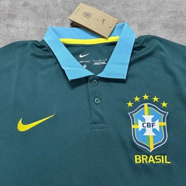 Camisa Seleção Brasil Polo Versão Torcedor Copa Do Mundo 2026 Verde Nike - Imagem 2
