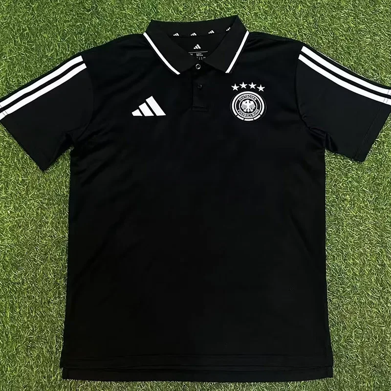 Camisa Seleção Alemanha Polo Versão Torcedor Copa Do Mundo 2026 Preta Adidas