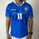 Camisa Retrô Clássica Seleção Brasileira Brasil – Veludo - Umbro – Azul – 1994 - Romário 11