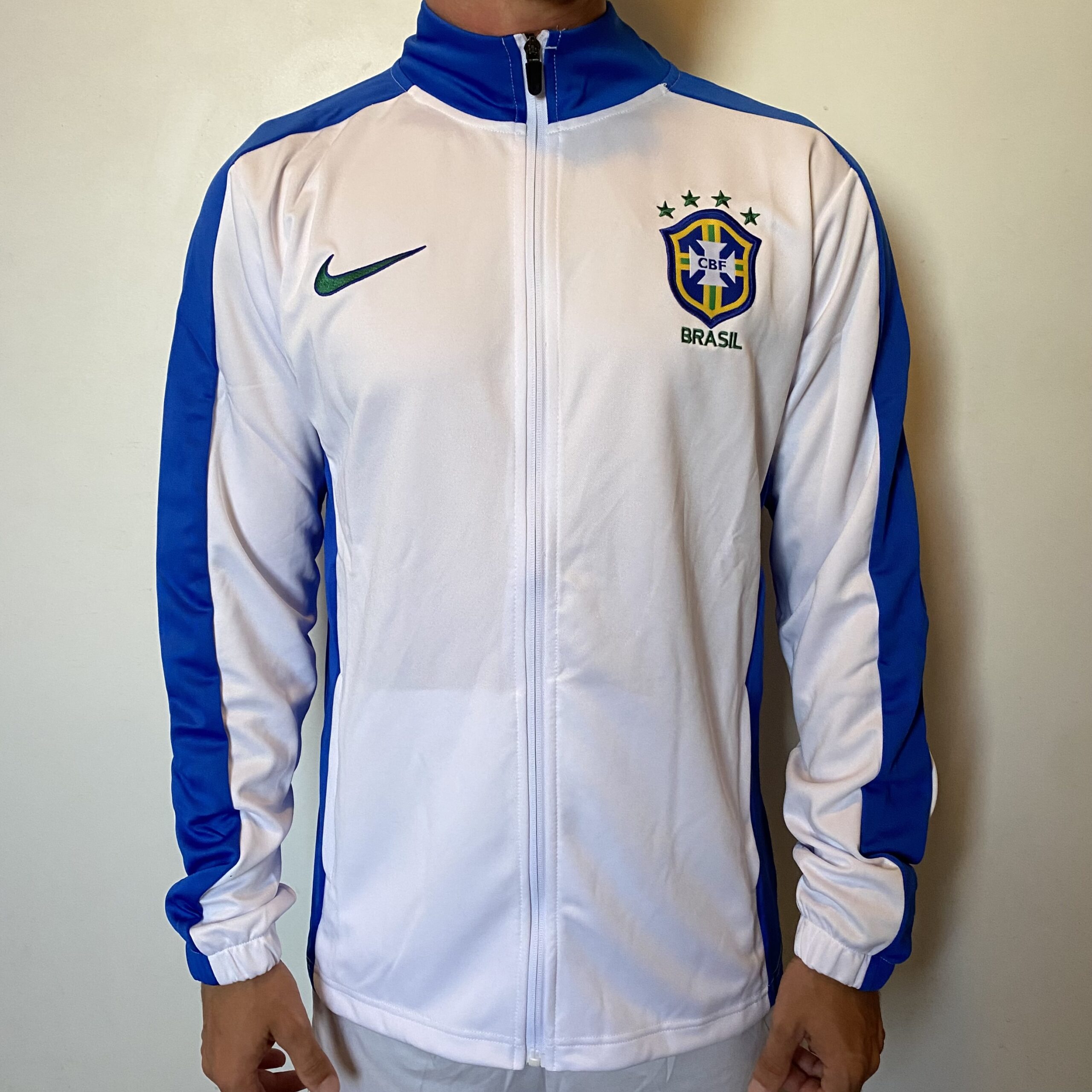 Jaqueta Casaco Brasil Seleção Brasileira Corta Vento 1998 Branco Nike