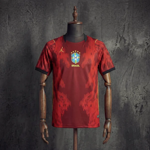Camisa Brasil Seleção Brasileira Brasil Concept Torcedor Versão Vermelha Jordan 2026 - Imagem 7