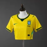 Cropped Brasil Home Amarela Com Manga Feminina Copa do Mundo 2026 Nike
